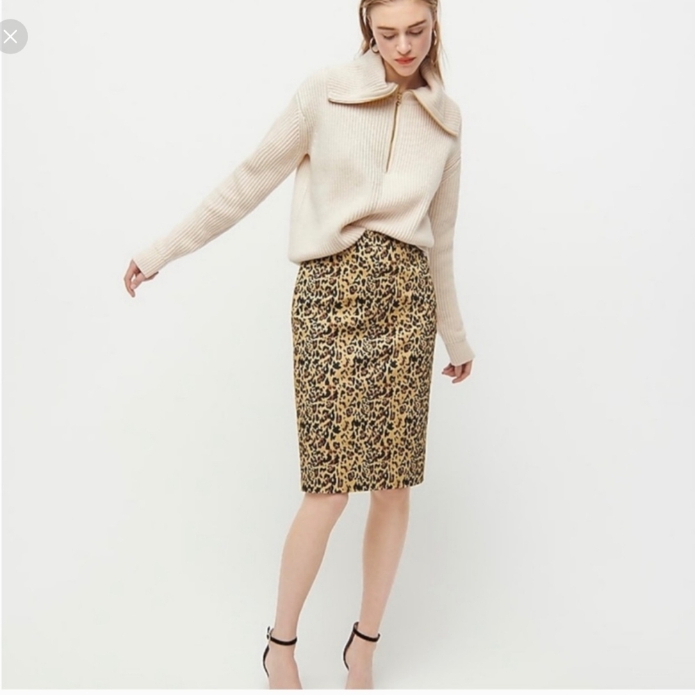 J Crew Leopard Print No. 2 Pencil skirt NEW W TAGS